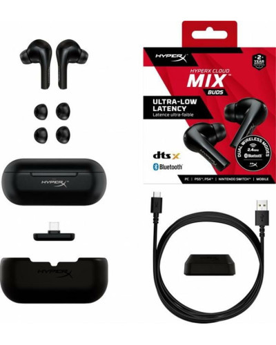 Bluetooth-гарнiтура HyperX Cloud MIX Buds True Wireless Black (4P5D9AA)