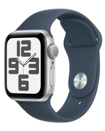 Смарт-годинник Apple Watch SE GPS 44mm Silver Aluminium Case with Storm Blue Sport Band - M/L (MREE3QP/A)