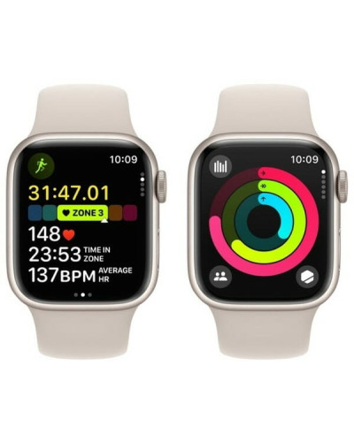 Смарт-годинник Apple Watch Series 9 GPS 41mm Starlight Aluminium Case with Starlight Sport Band - S/M (MR8T3QP/A)