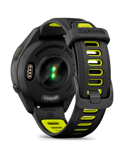 Смарт-годинник Garmin Forerunner 265S Black Bezel and Case with Black/Amp Yellow Silicone Band (010-02810-53)