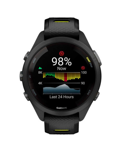 Смарт-годинник Garmin Forerunner 265S Black Bezel and Case with Black/Amp Yellow Silicone Band (010-02810-53)