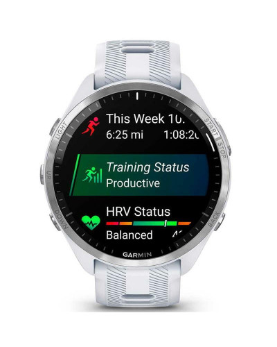 Смарт-годинник Garmin Forerunner 965 Titanium Bezel with Whitestone Case and Whitestone/Powder Gray Silicone Band (010-02809-81)