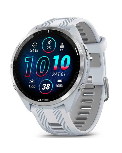 Смарт-годинник Garmin Forerunner 965 Titanium Bezel with Whitestone Case and Whitestone/Powder Gray Silicone Band (010-02809-81)