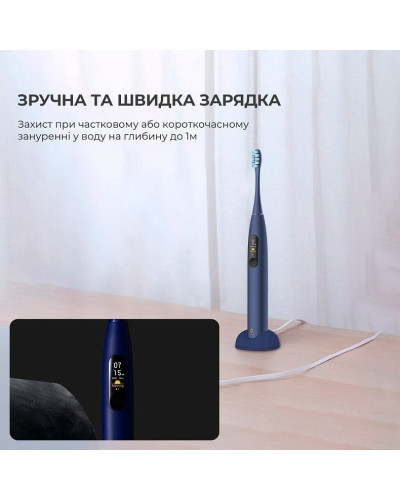 Умная зубная электрощетка Oclean X Pro Navy Blue (OLED) (Международная версия) (6970810551068)