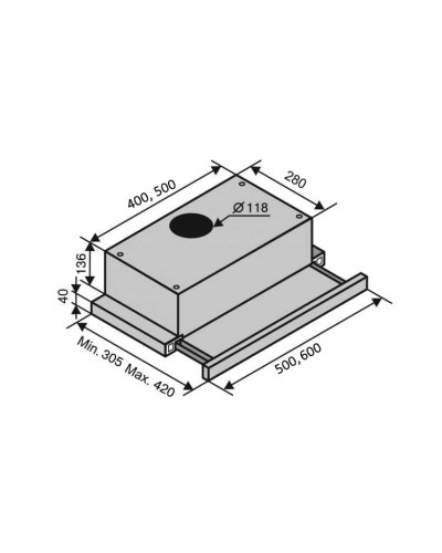 Витяжка Ventolux Garda 60 BK (750) SMD LED