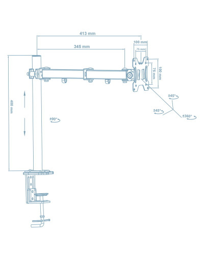 Кронштейн Walfix DM-300B (для монітора)