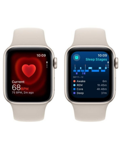 Смарт-годинник Apple Watch SE GPS 40mm Starlight Aluminium Case with Starlight Sport Band - S/M (MR9U3QP/A)