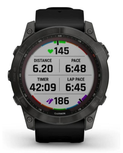 Смарт-годинник Garmin Fenix 7X Sapphire Solar Black DLC Titanium with Black Band (010-02541-45)