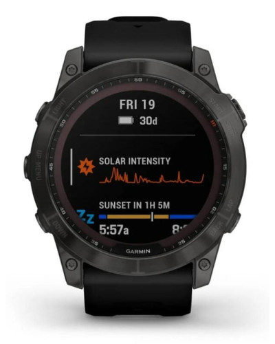 Смарт-годинник Garmin Fenix 7X Sapphire Solar Black DLC Titanium with Black Band (010-02541-45)