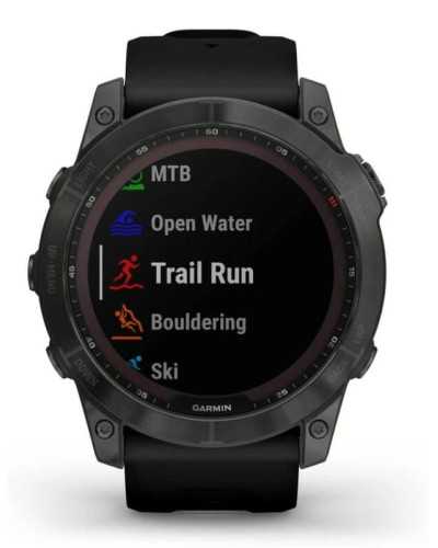 Смарт-годинник Garmin Fenix 7X Sapphire Solar Black DLC Titanium with Black Band (010-02541-45)