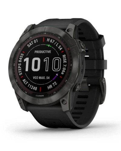 Смарт-годинник Garmin Fenix 7X Sapphire Solar Black DLC Titanium with Black Band (010-02541-45)