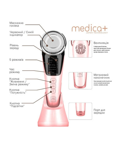 Мікрострумовий ліфтинг-масажер для обличчя Medica+ Skin Lifting 7.0 Pink (MD-112205)