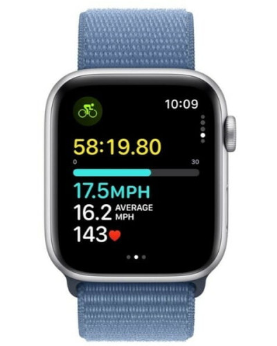 Смарт-часы Apple Watch SE GPS 44mm Silver Aluminium Case with Winter Blue Sport Loop (MREF3QP/A)