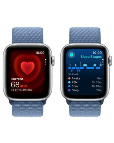 Смарт-часы Apple Watch SE GPS 44mm Silver Aluminium Case with Winter Blue Sport Loop (MREF3QP/A)