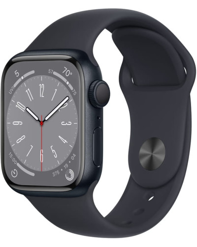 Смарт-часы Apple Watch Series 8 GPS 41mm Midnight Aluminium Case with Midnight Sport Band - Regular (MNP53UL/A)