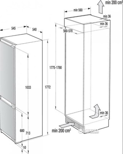 Встраиваемый холодильник Gorenje RKI2181E1