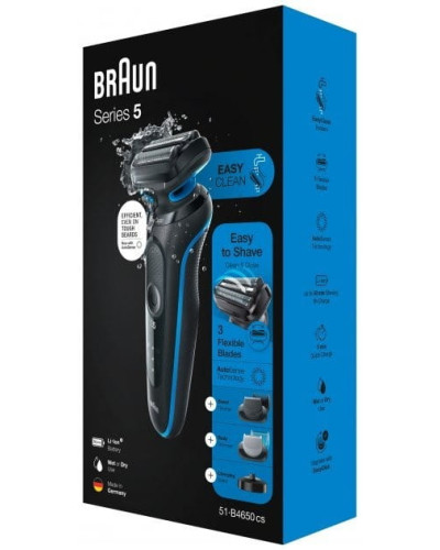 Електробритва Braun Series 5 51-B4650cs Black/Blue