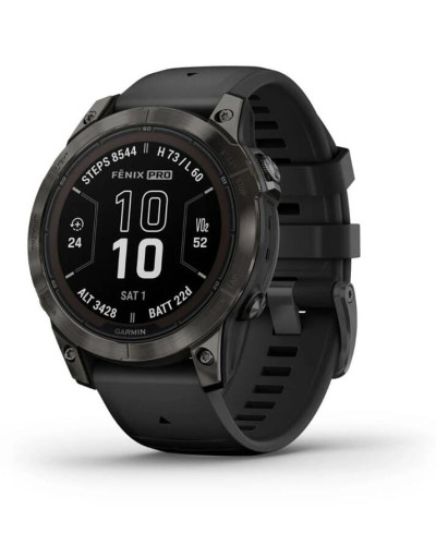 Смарт-часы Garmin Fenix 7 Pro Sapphire Solar Carbon Gray DLC Titanium with Black Silicone (010-02777-54)