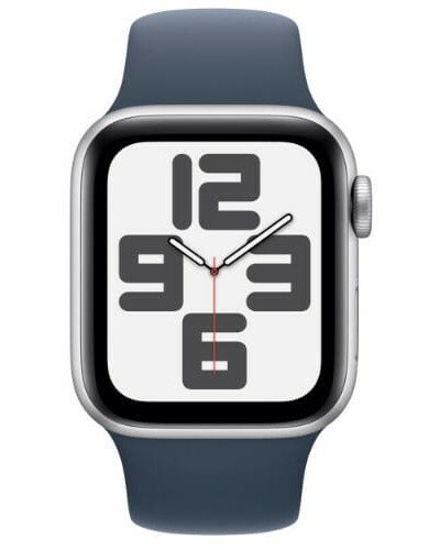 Смарт-часы Apple Watch SE GPS 40mm Silver Aluminium Case with Storm Blue Sport Band - S/M (MRE13QP/A)