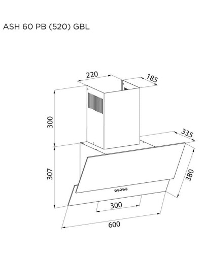 Витяжка Pyramida ASH 60 PB (520) GBL