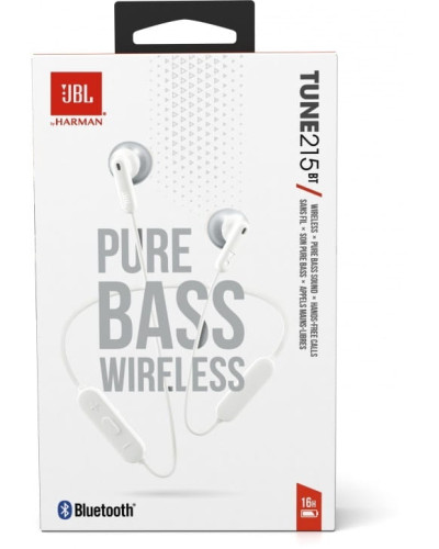 Bluetooth-гарнітура JBL Tune T215BT White (JBLT215BTWHT)