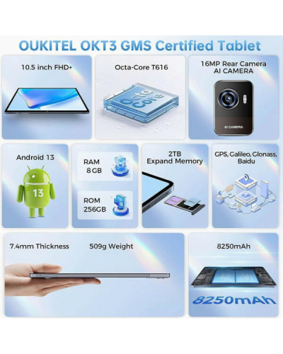 Планшет Oukitel OKT3 8/256GB Dual Sim Blue