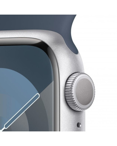 Смарт-годинник Apple Watch Series 9 GPS 41mm Silver Aluminium Case with Storm Blue Sport Band - S/M (MR903QP/A)