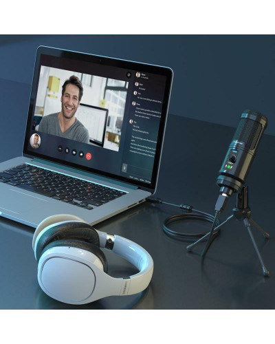 Настільний мікрофон USB с шумозаглушенням Cabletime + штатив трипод (CM10B)