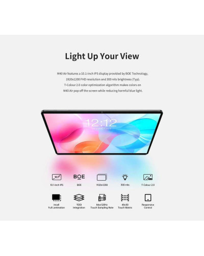 Планшет Teclast M40 Air 8/128GB 4G Dual Sim Space Gray (TLA001/N3P1-С/TL-102821) с чехлом