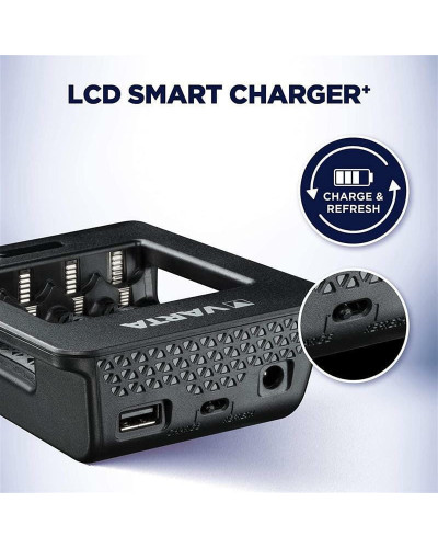 Мережевий зарядний пристрій Varta LCD Smart Plus Charger + 4 х Ni-Mh AA 2100 mAh (57684101441)