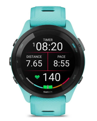 Смарт-часы Garmin Forerunner 265 Black Bezel with Aqua Case and Aqua/Black Silicone Band (010-02810-52)