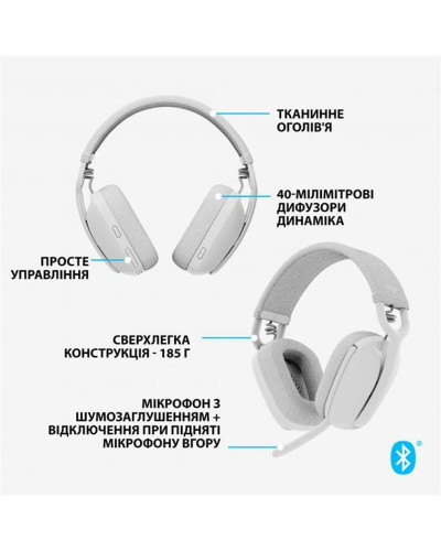 Bluetooth-гарнитура Logitech Zone Vibe 100 Wireless OffWhite (981-001219)