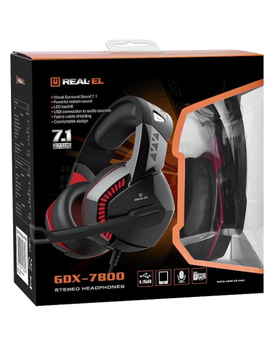 Гарнитура REAL-EL GDX-7800 Black/Red