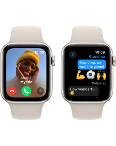 Смарт-годинник Apple Watch SE GPS 44mm Starlight Aluminium Case with Starlight Sport Band - M/L (MRE53QP/A)