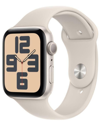 Смарт-годинник Apple Watch SE GPS 44mm Starlight Aluminium Case with Starlight Sport Band - M/L (MRE53QP/A)