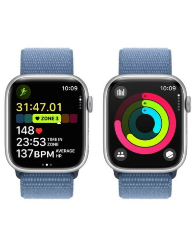 Смарт-годинник Apple Watch Series 9 GPS 41mm Silver Aluminium Case with Winter Blue Sport Loop (MR923QP/A)