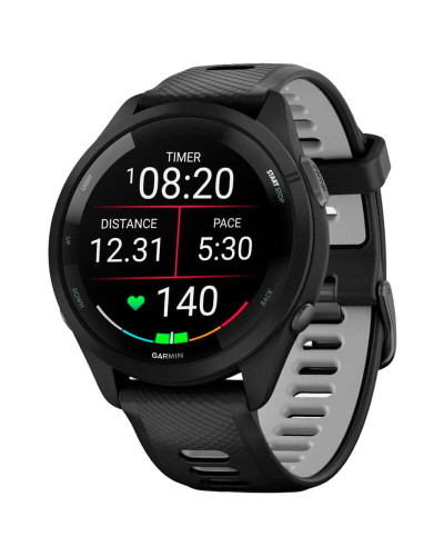 Смарт-годинник Garmin Forerunner 265 Black Bezel and Case with Black/Powder Gray Silicone Band (010-02810-50)