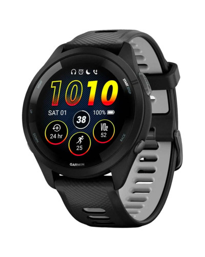 Смарт-годинник Garmin Forerunner 265 Black Bezel and Case with Black/Powder Gray Silicone Band (010-02810-50)
