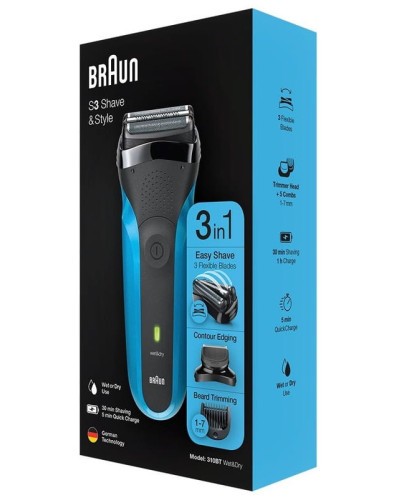Електробритва Braun Series 3 310BT Black/Blue