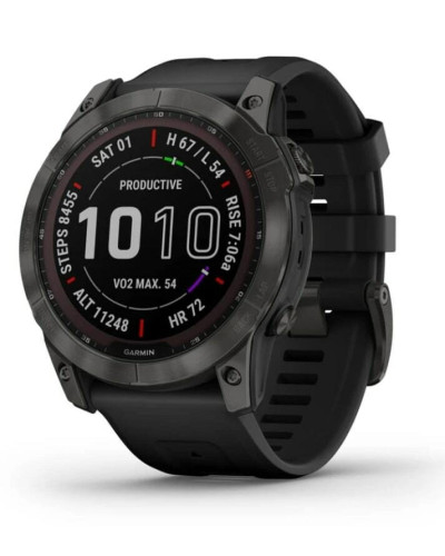 Смарт-часы Garmin Fenix 7X Sapphire Solar Carbon Gray DLC Titanium with Black Band (010-02541-34)