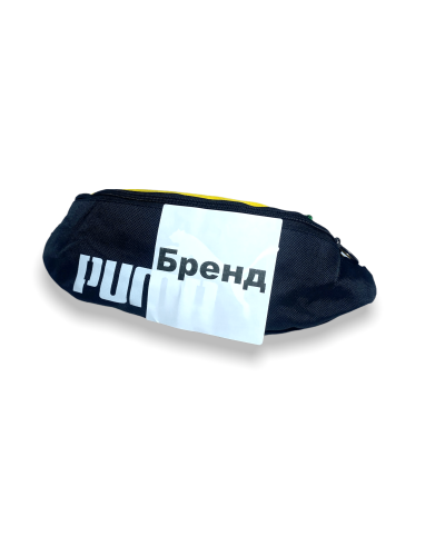 Сумка поясная,6900 бананка,1основное отделение, внешний карман, задний карман разм 35*12*11см черно-желтый