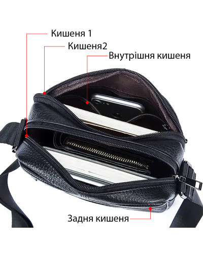 Сумка мужская флотар Vintage 14758 Черная