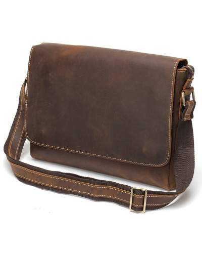 Сумка мужская crazy horse Vintage 14780 Коричневая