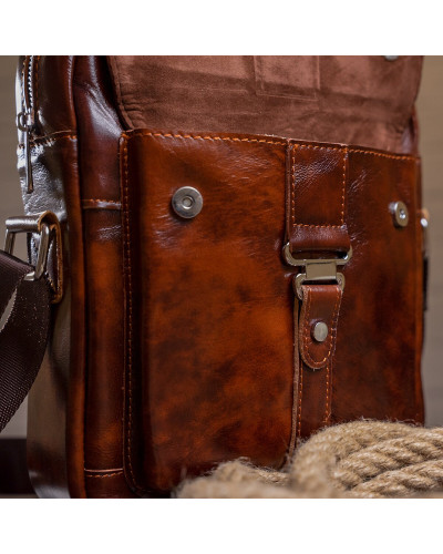 Сумка cтильная мужская Vintage 14829 Коричневая