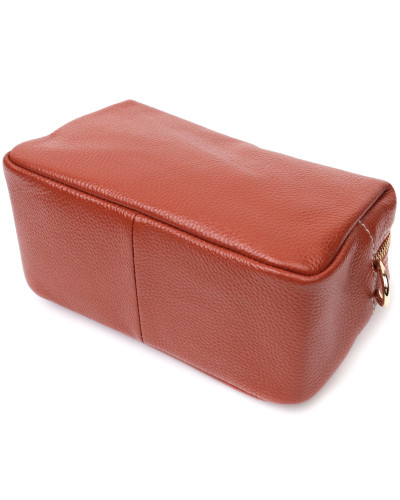Оригинальная женская сумка с двумя ремнями из натуральной кожи Vintage 22273 Коричневый