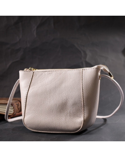 Женская маленькая сумка через плечо из натуральной кожи Vintage 22299 Белая
