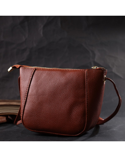 Невелика сумка жіноча через плече з натуральної шкіри Vintage 22300 Коричнева
