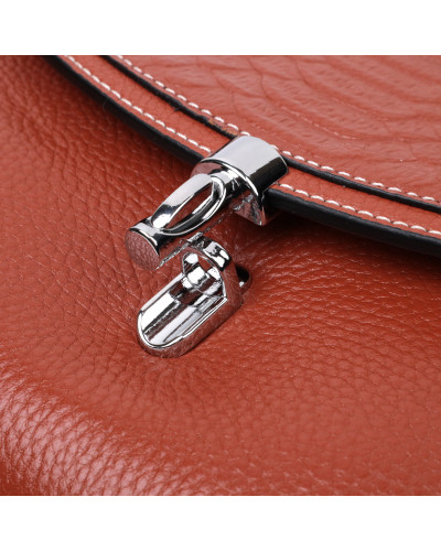 Сумка з шкіряної шкіри з цікавою засувкою Vintage 22417 Коричневий