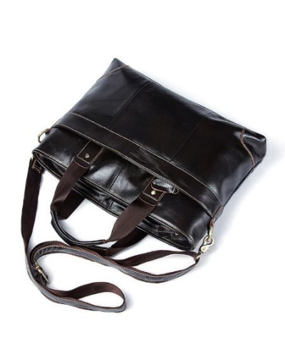 Сумка під ноутбук з гладкої шкіри Vintage 14890 Коричнева