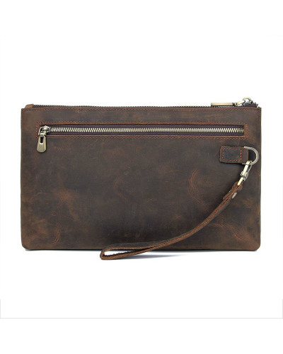 Красивая барсетка мужская в коже Crazy horse Vintage 14954 Коричневая